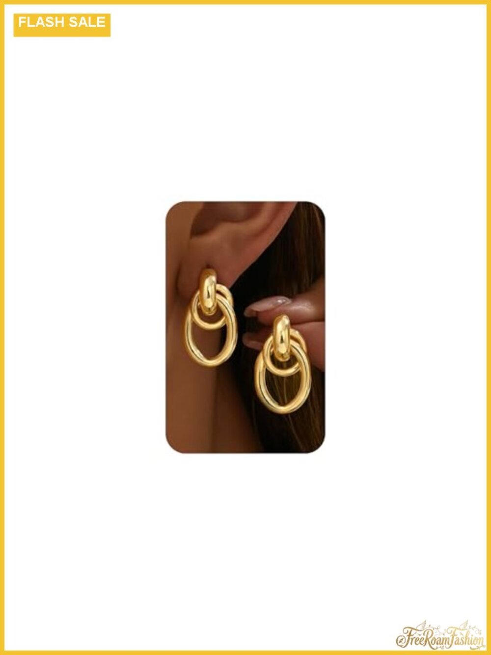 14K Gold Plated Chunky Statement Earrings for Women Hypoallergenic